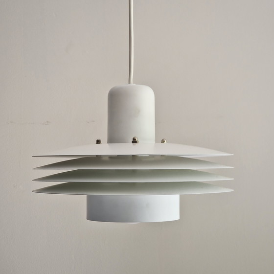 Image 1 of Set Of 2 Danish Pendant Lamps - Horn Belysning - Type 763 - 1980s - White Metal