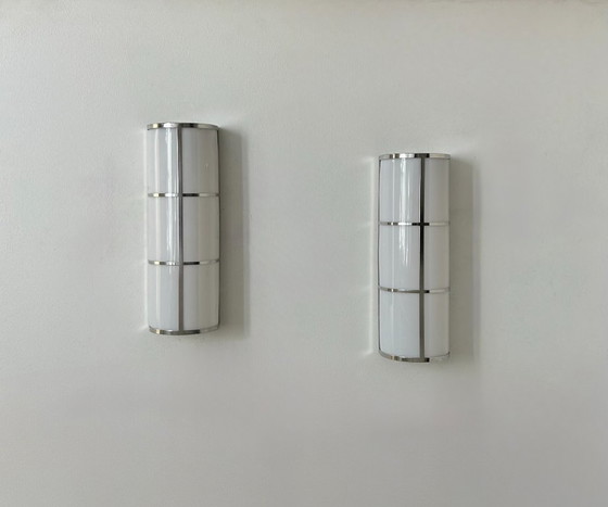 Image 1 of Coppia di applique vintage, cromate e plexiglas, Francia, 1980