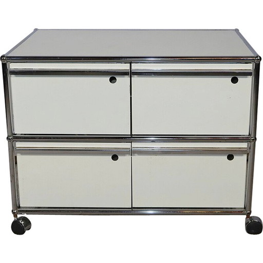 Muebles vintage de metal cromado con ruedas de Fritz Haller para Usm Haller, 1960