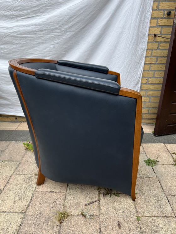Image 1 of Jugendstil leder fauteuil 