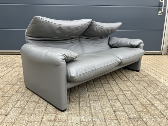 Image 1 of Cassina Maralunga 2,5-Sitzer in original grauem Pelle-Leder, SINGLE!