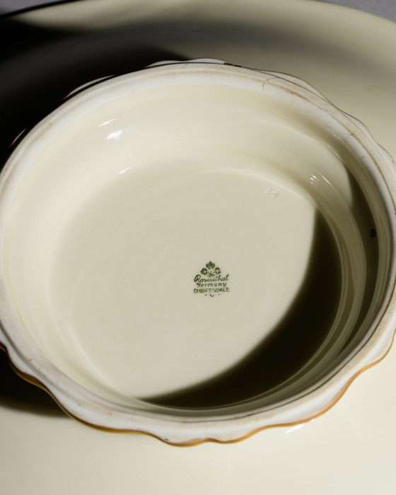 Image 1 of Bol décoratif en porcelaine Rosenthal « Chippendale », décor Oiseau de paradis, 34 cm