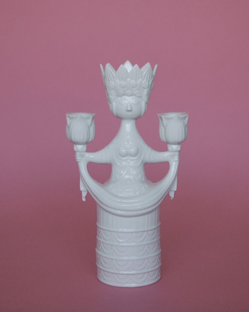 Candeliere in porcellana "Papagena", Björn Wiinblad per Rosenthal, anni '80, Germania