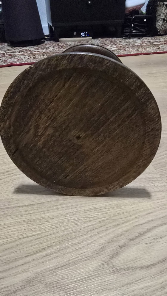 Vintage Brutalistische Houten Kerk Kandelaar - Massief Eiken (28cm) – Kandelaars en kaarsen (photo 9 of 13)