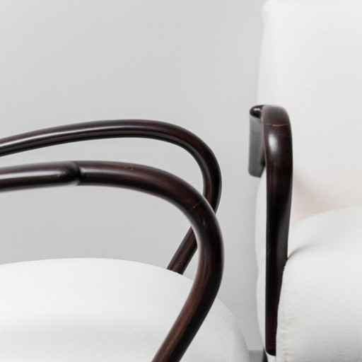 ENSEMBLE CANAPÉ ET FAUTEUIL EN TISSU MODERNE DES ANNÉES 1970 EN BOIS BLANC