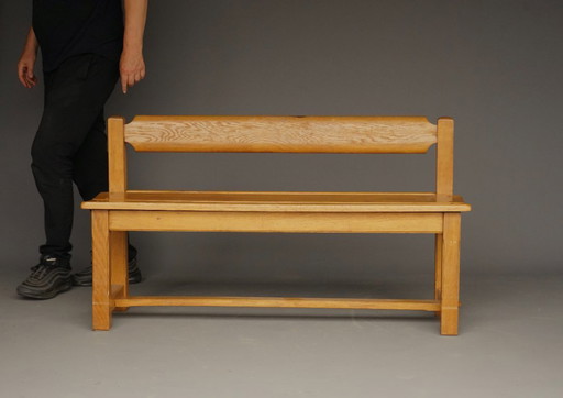 Vintage Rustic Wooden Oak Bench