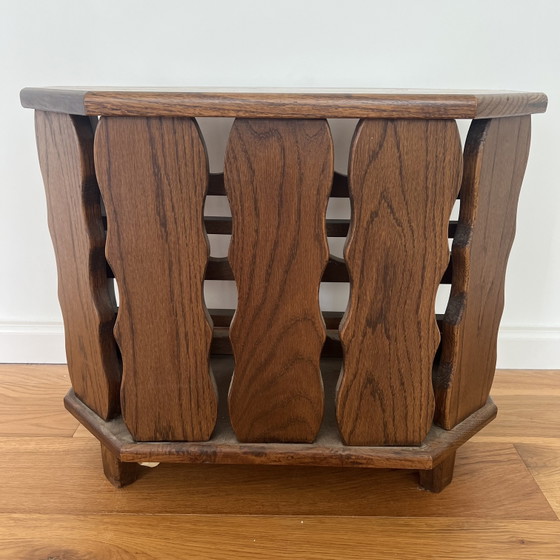 Vintage Brutalistisch Massief Eiken Wijnrek Jaren 60/70 – Wood (photo 5 of 8)