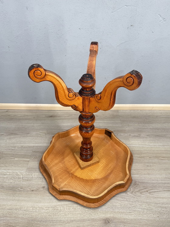 Image 1 of Französischer Beistelltisch aus Holz Weintisch mit Intarsien