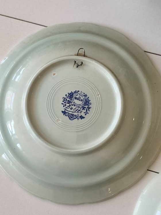 Image 1 of Juego de jarrones, tarro de jengibre y platos/platos de pared de Delft Blue Boch.