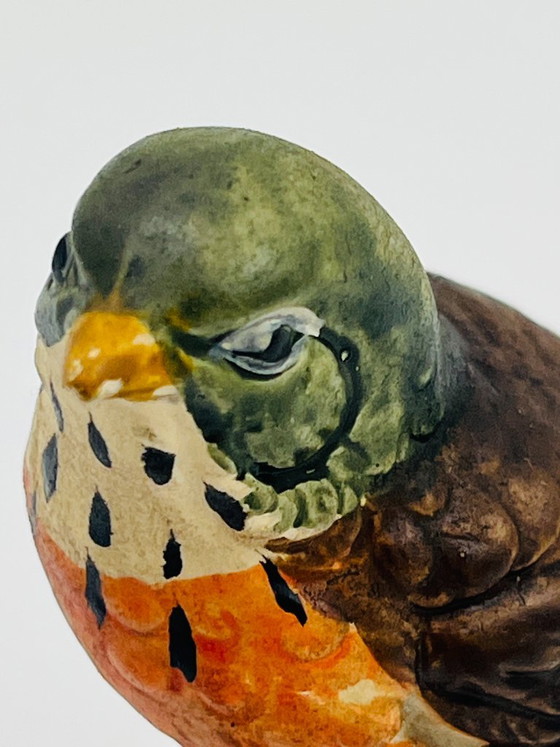 Figura de Petirrojo Americano en Porcelana Bizcocho, Objetos decorativos, Cerámica, Verde (foto 3 de 8)
