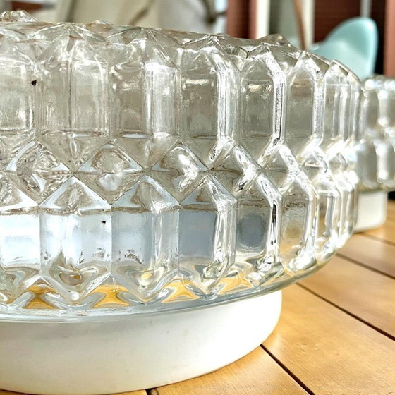 Image 1 of Lámparas de techo o pared empotradas con cristales redondos y clavos, década de 1990, juego de 2