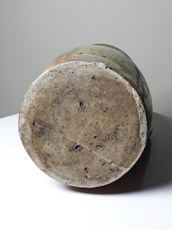 Grote antieke gepyritiseerde Puisaye aardewerken kan, eind 19e eeuw – Ancien, Decoratieve objecten, Ceramic (photo 14 of 14)