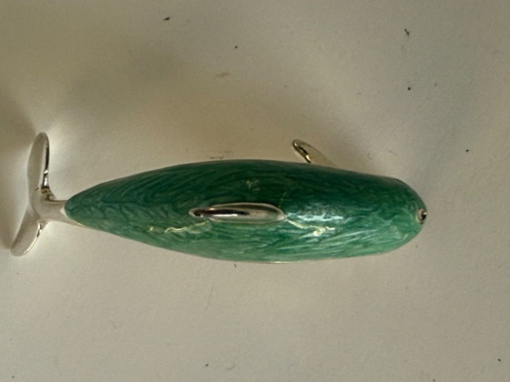 Image 1 of Delfino smaltato in argento sterling Saturno