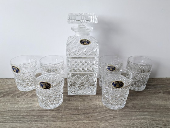 Image 1 of Set da whisky in cristallo, decanter Bohemia (cristallo al piombo 24%)