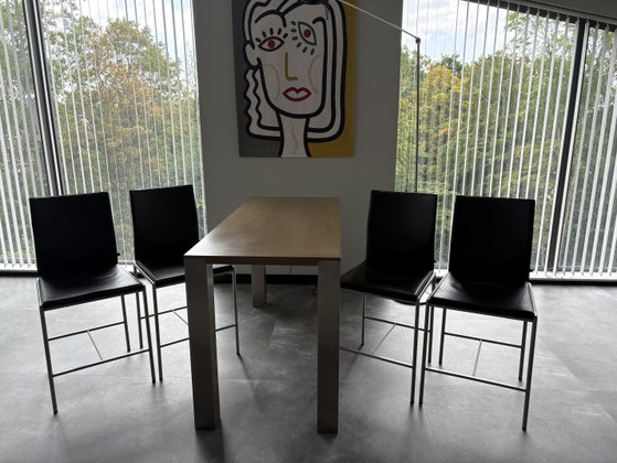4x KFF Chaises de salle à manger/tabourets de bar en cuir et table de bar/salle à manger Joop van Arnhem (photo 3 of 5)