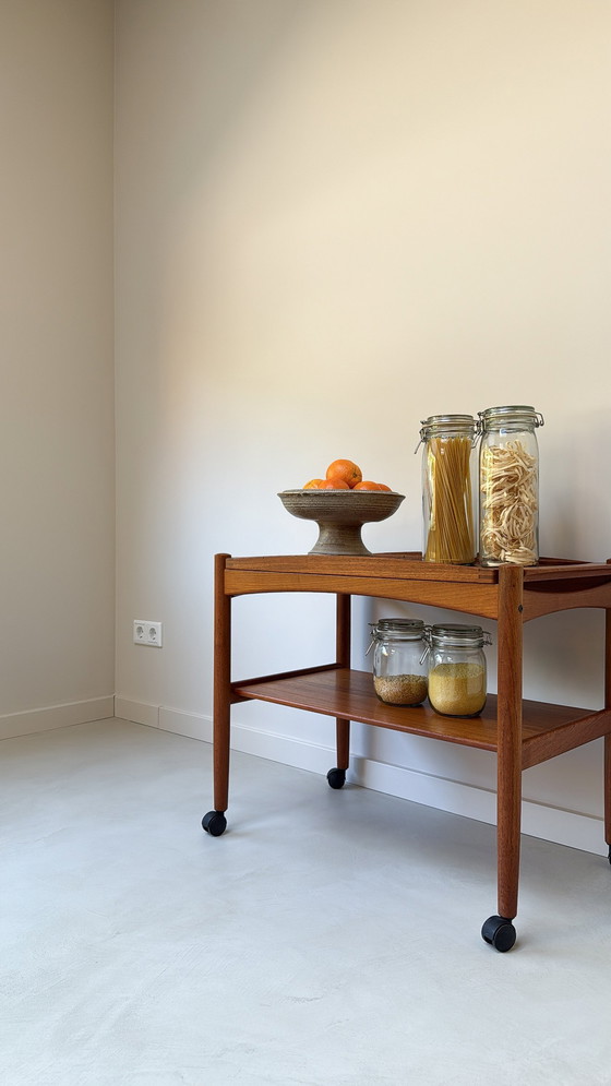 Image 1 of Vintage Danish Teak Wooden Trolley Bernstorffsminde
