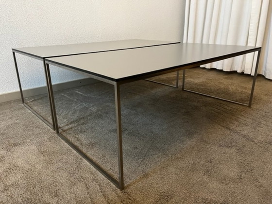 Image 1 of 2x Tavolino con gambe a slitta di pietra mercuriale