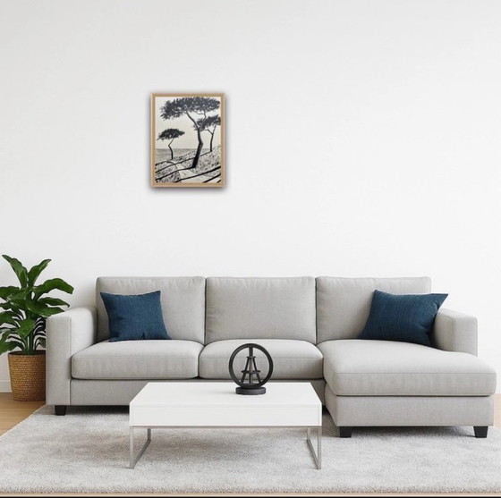 Image 1 of Oost-Indische inkt op natuurpapier. Formaat 40x30cm.