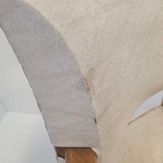 Image 1 of PAIR OF VINTAGE 1950S BRIDGE ARMCHAIRS IN BEECH & SKAI 50S ROCKABILLY 1950s