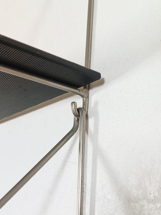 Image 1 of Vintage Mid Century Glass Shelf Wall Shelf Loop Shelf 1970s