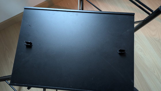 Image 1 of beautiful sleek TV table design black metal 90s