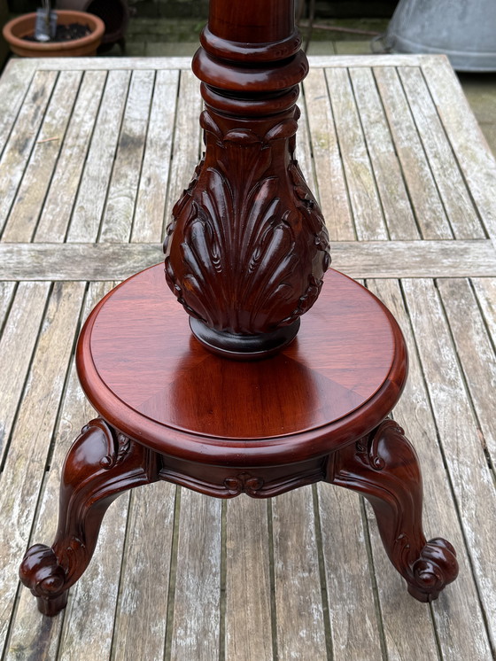 Image 1 of Rare Late Victorian Pedestal in Solid Mahogany | English Masterpiece | 1890–1910