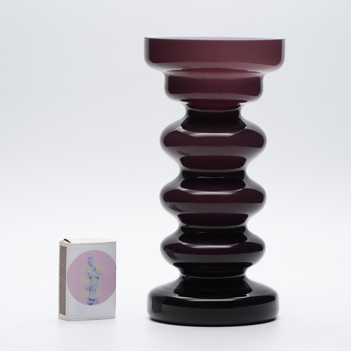 Karl Friedrich Kristallglaswerk Cased Glass Vase Set Incl Lid-Box & Falcon MCM