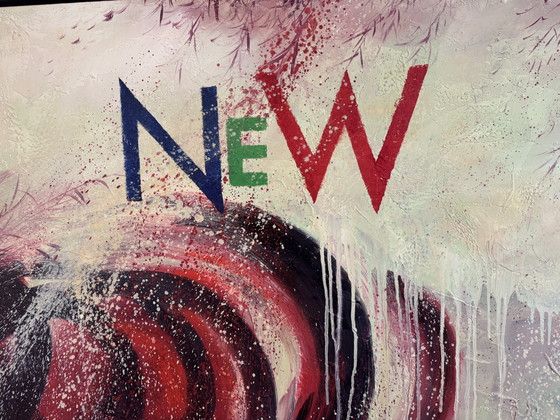 Image 1 of Œuvre encadrée peinte à la main « New York » par Robert Young