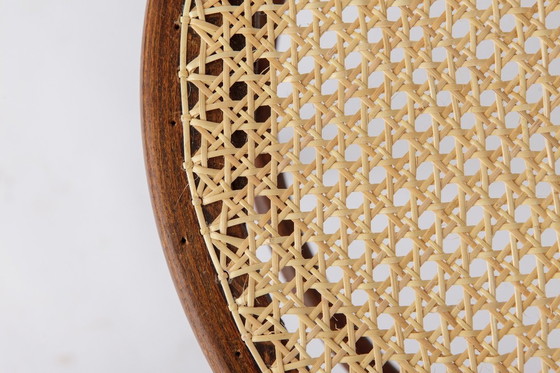 Image 1 of Vintage Bentwood Chair by Fischel Austria 1940s-1950s | Restored Beech Wood & New Rattan Seat | Desk or Dining Chair