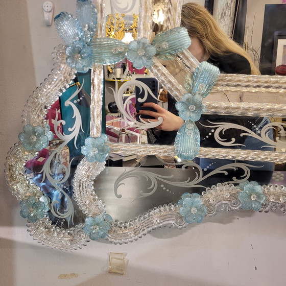 Image 1 of Espejo En Cristal De Murano, Grabado Al Ácido, Ongaro E Fuga, S. XX – Italia
