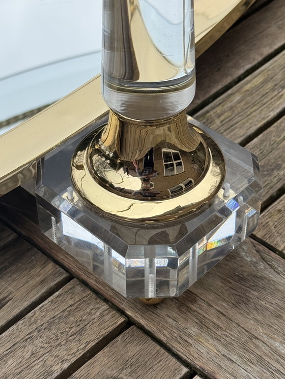 Image 1 of Tavolino da caffè Hollywood Regency | Italiano, dorato e a specchio | ca. 1975)