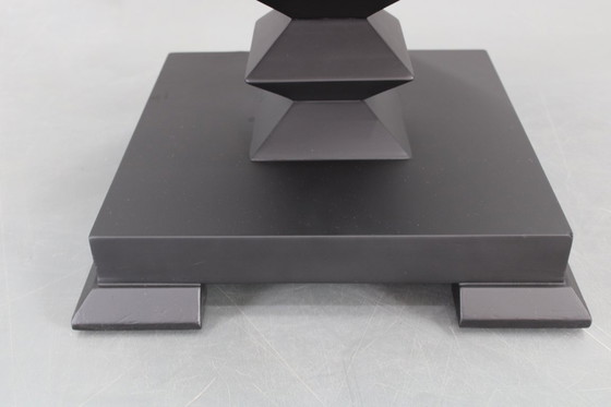 Image 1 of 980s Czechoslovakian Cubist Style Side Table, Veneer and Solid Wood