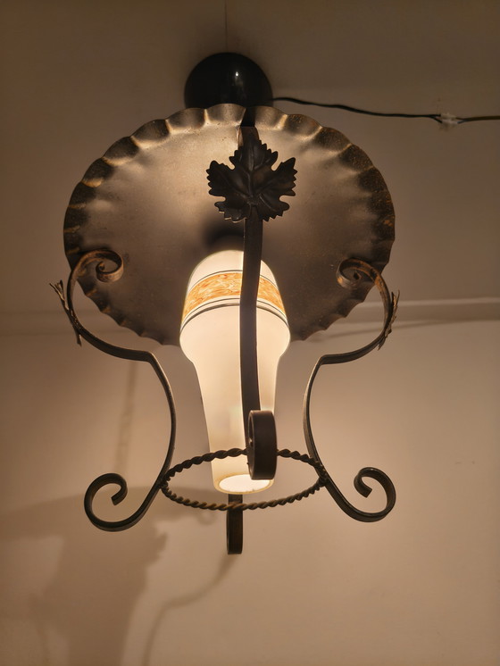 Image 1 of Vintage opal glass lantern