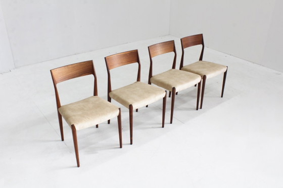 Image 1 of Ensemble de 4 chaises de salle à manger Fristho vintage milieu du siècle