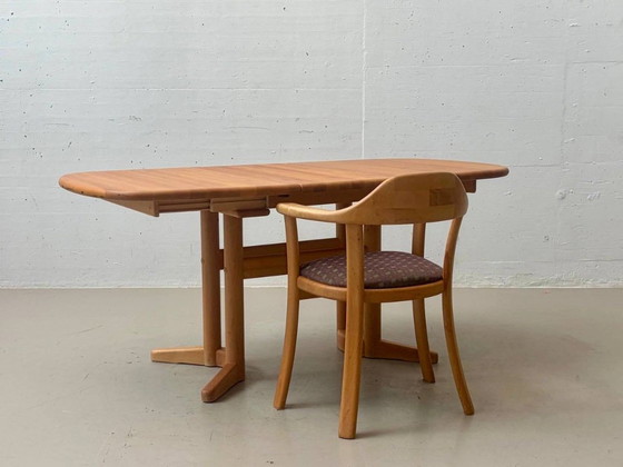 Table de salle à manger extensible de style vintage danois, fabriquée artisanalement en bois d'aulne, années (photo 2 of 13)