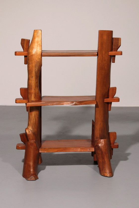 Image 1 of Una giocosa libreria francese di metà secolo in legno 1960