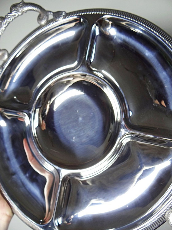 Image 1 of Large Jean Couzon hors d'oeuvre tray in 18/10 stainless steel, 5 compartments
