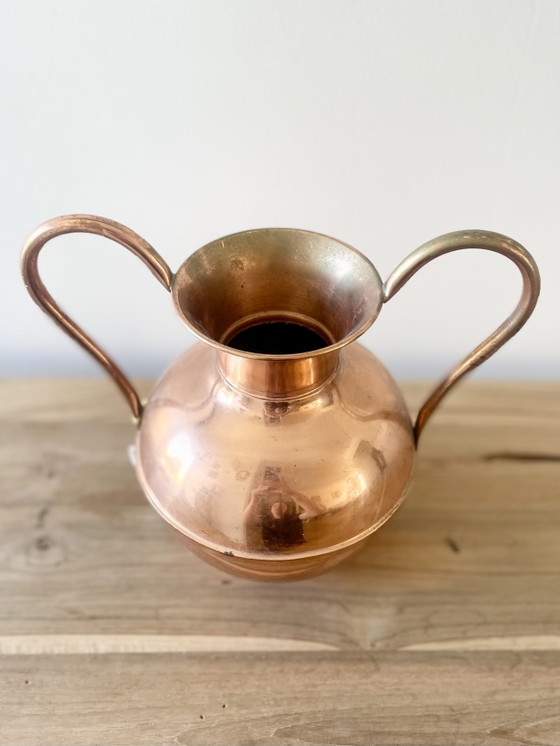 Image 1 of Vaso anfora vintage in rame francese · Villedieu-les-Poêles · Decorazione country francese