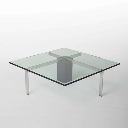 KW1 glass, metal and granite coffee table by Hank Kwint for Metaform 1980s