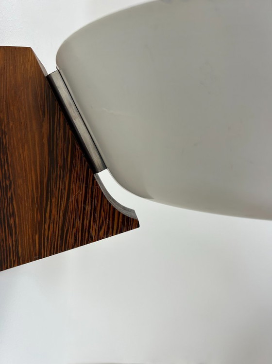 Image 1 of Vintage wall light, wood, chrome and white metal, Hagoort, Netherlands, 1960