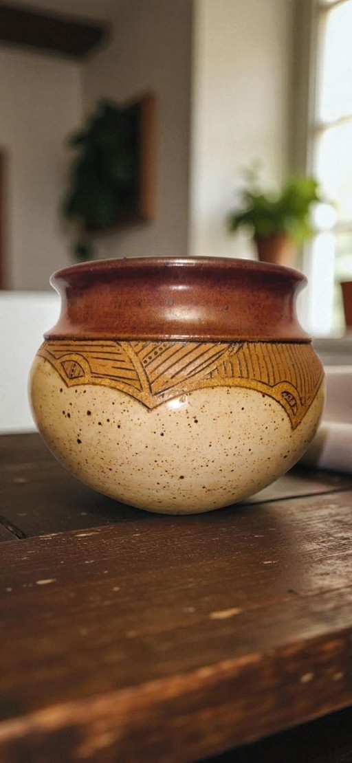Vase en céramique d'atelier vintage des années 1970 – Bol en céramique d'atelier