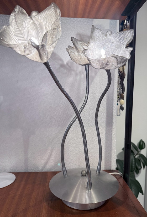 Harco Loor - Dutch Design - Lampe de table florale postmoderne à 3 lumières en acier inoxydable, Métal, Gris (photo 8 sur 9)
