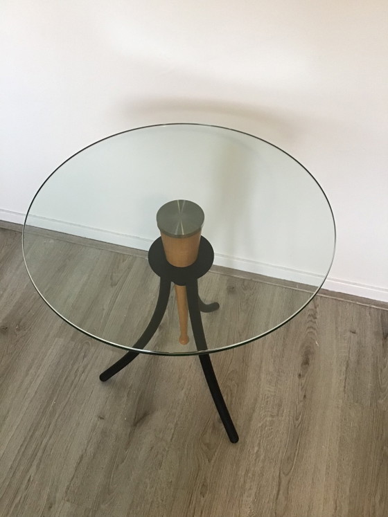 Vintage Design Tafeltje Van Giorgetti – Bijzettafels, Glass, Metal (photo 3 of 8)