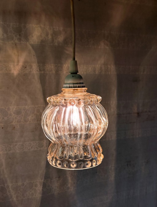 Molded Glass Globe Pendant Light - Mid-20th Century – hanglampen