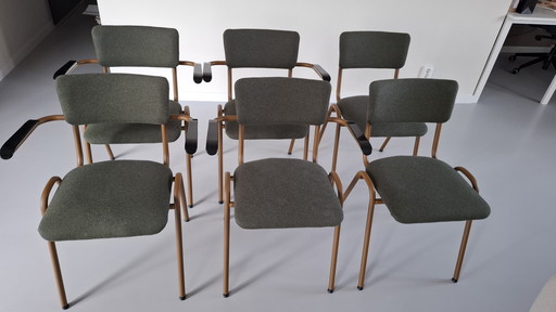6 chaises de salle à manger vert olive