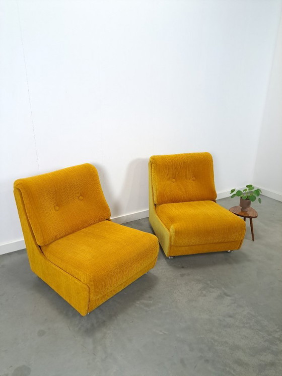 Image 1 of Divano componibile, poltrone giallo caldo