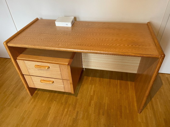 Image 1 of Vintage wooden desk with chest of drawers – Scandinavian design