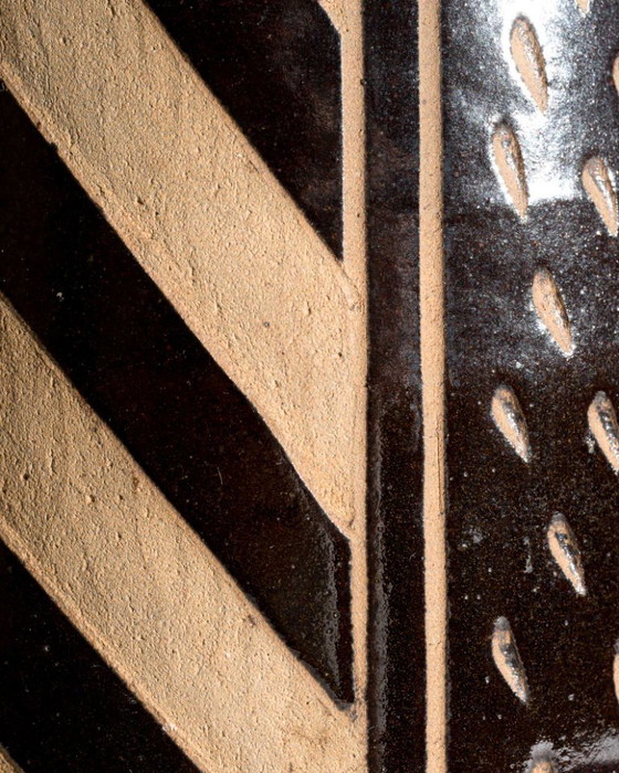 Image 1 of XL Keramische vloervaas met sgraffito-reliëf – Anton Piesche & Reif, model 51B/40, Oost-Duitsland, jaren 60, DDR