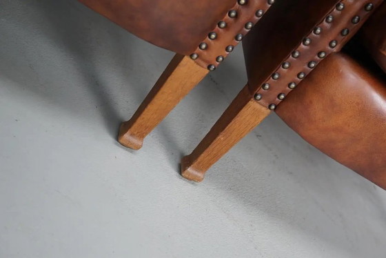 Image 1 of Poltrone club olandesi vintage in pelle color cognac, set da 2
