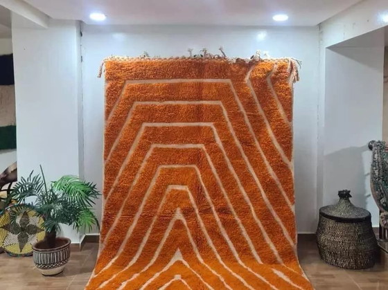 Tappeto in pura lana fatto a mano, lavorazione artigianale tradizionale, colore arancione, 150/250 cm – Ahrend (photo 4 of 5)